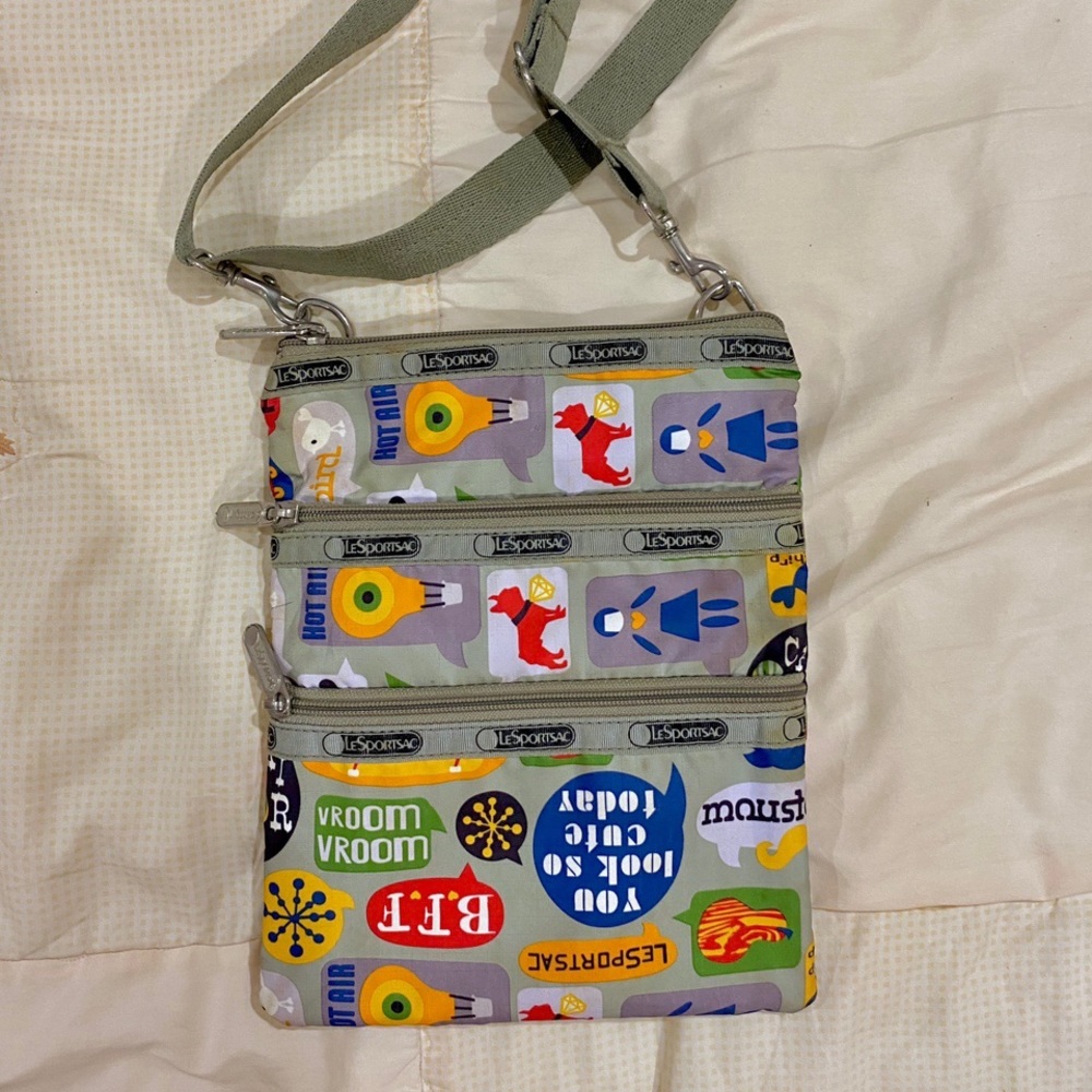 LeSportsac triple zipper crossbody bag